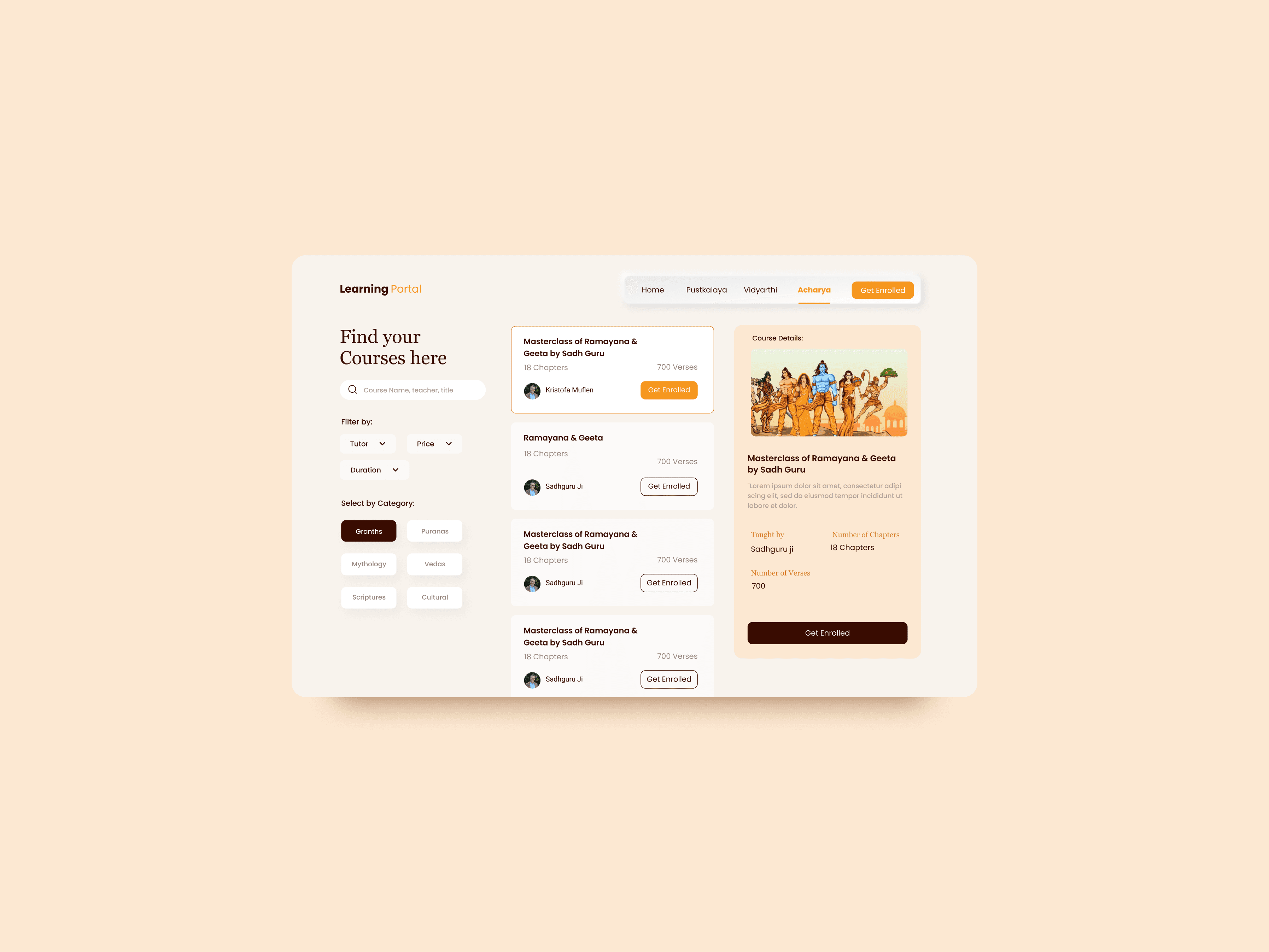 Learning Platform screen 3