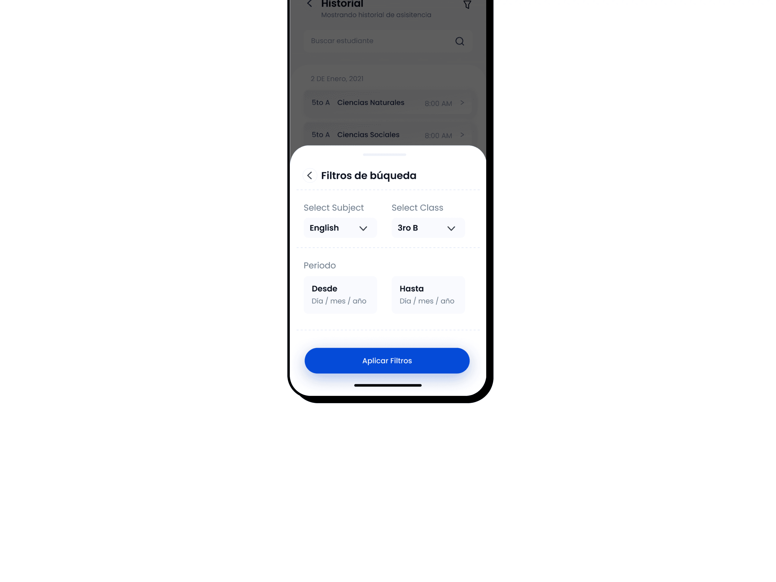 Student Attendance screen 3